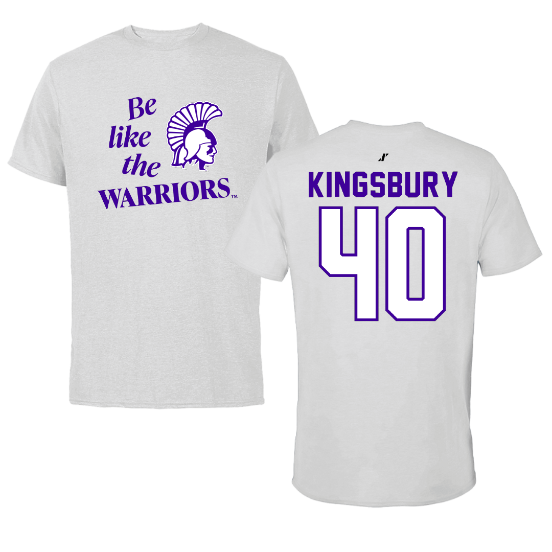 Winona State University Football Light Gray Be Like Us Tee - #40 Ben Kingsbury