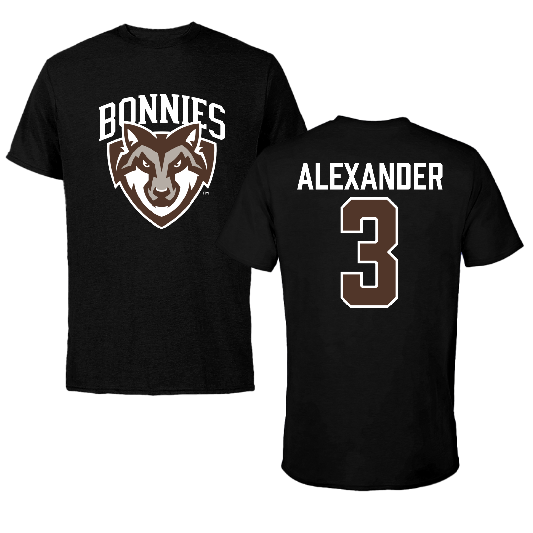 St. Bonaventure University Soccer Black Performance Tee - #3 Chanel Alexander