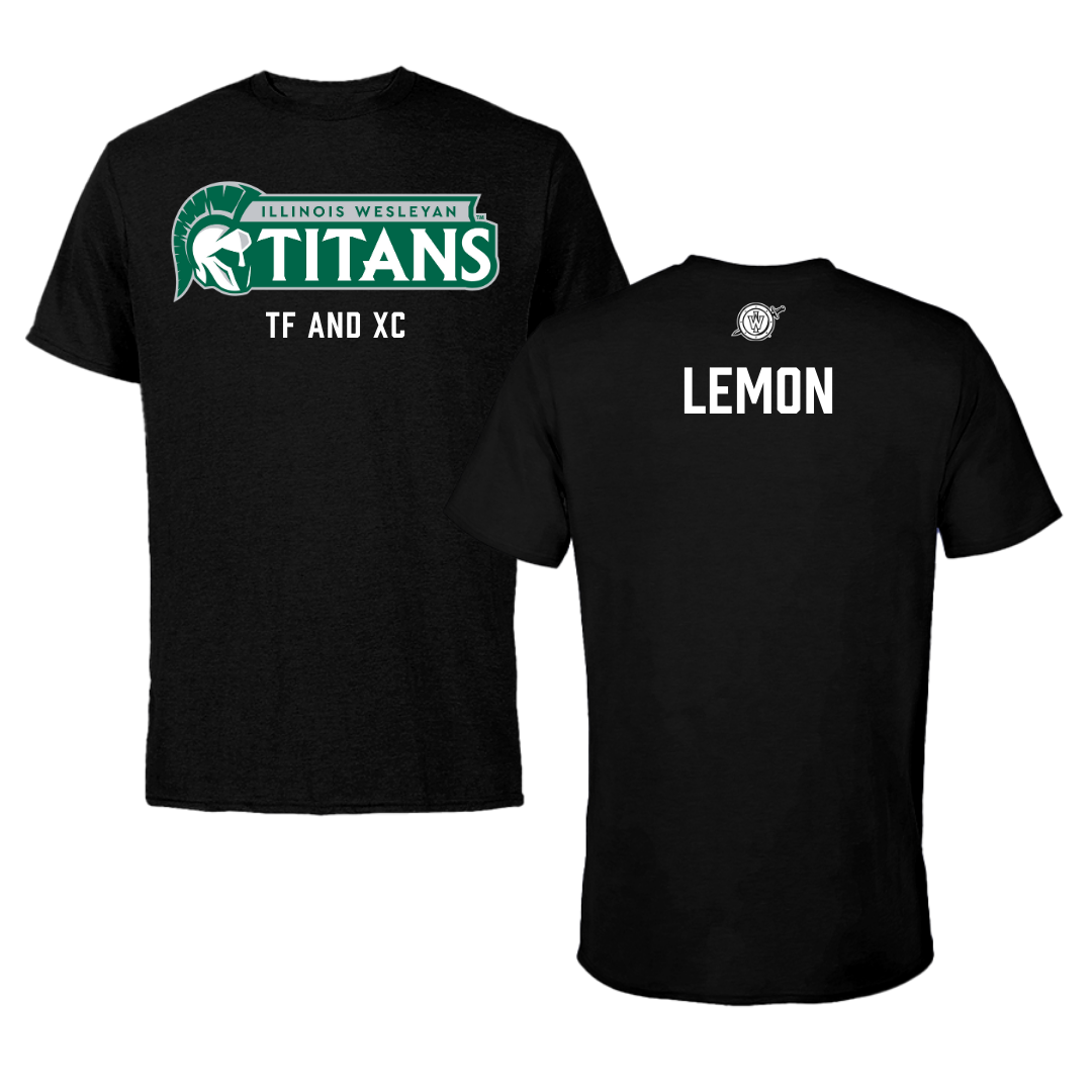 Illinois Wesleyan University TF and XC Black Tee - Davion Lemon