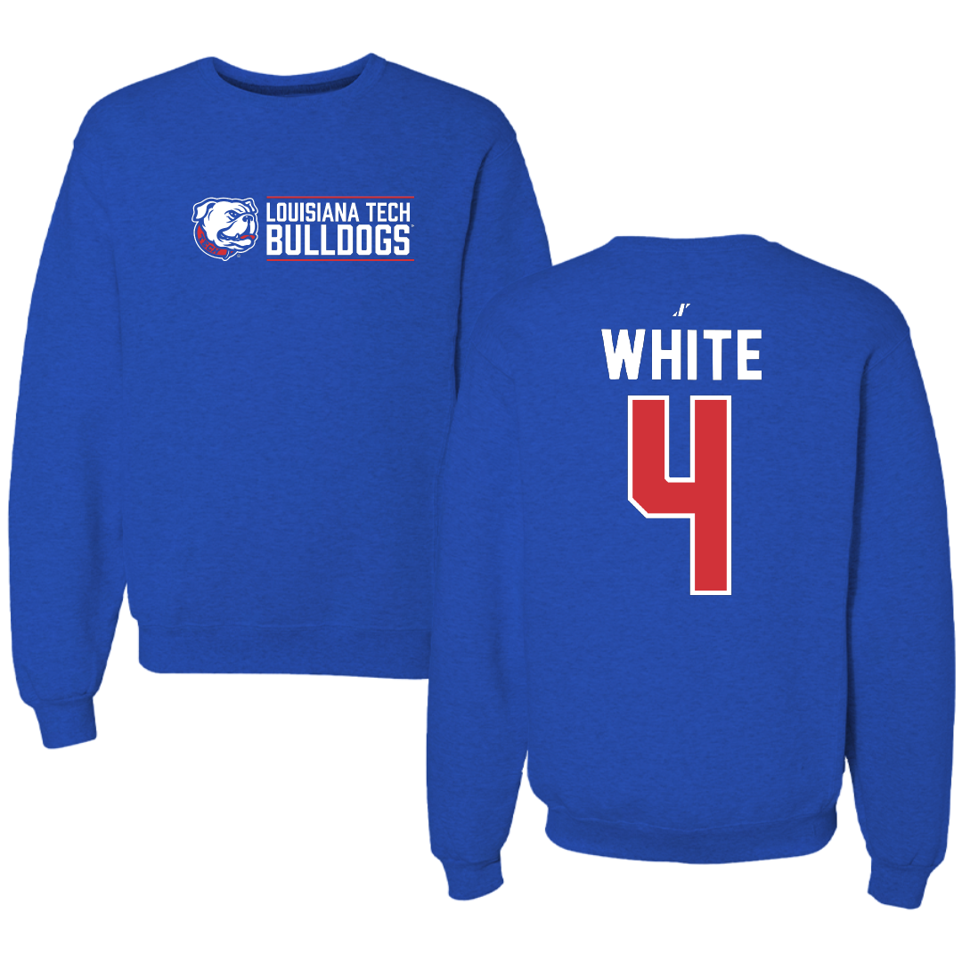 Louisiana Tech University Soccer Blue General Crewneck - #4 Ella White