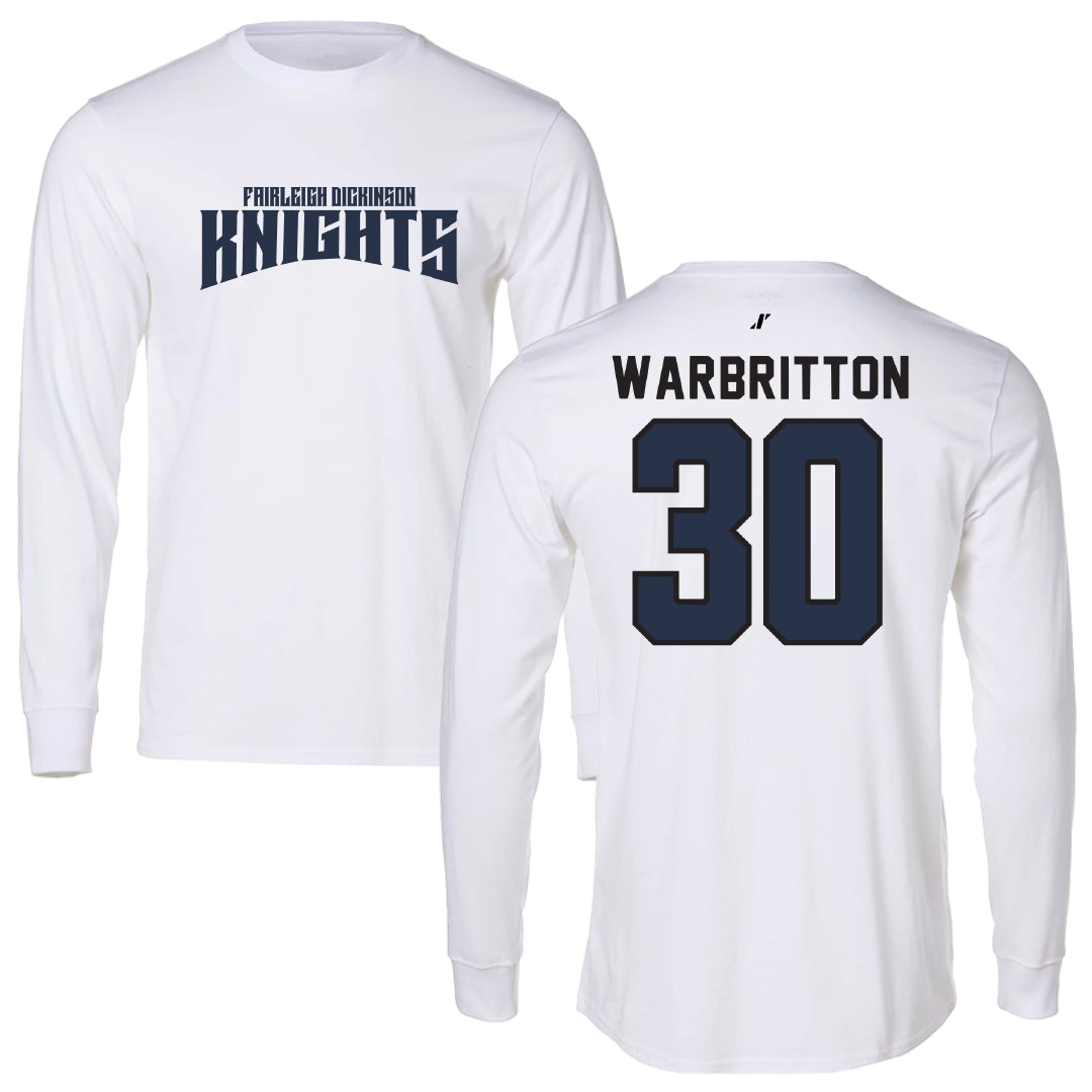 Fairleigh Dickinson University-Metropolitan Campus Volleyball White Classic Performance Long Sleeve - #30 Kinsley Warbritton