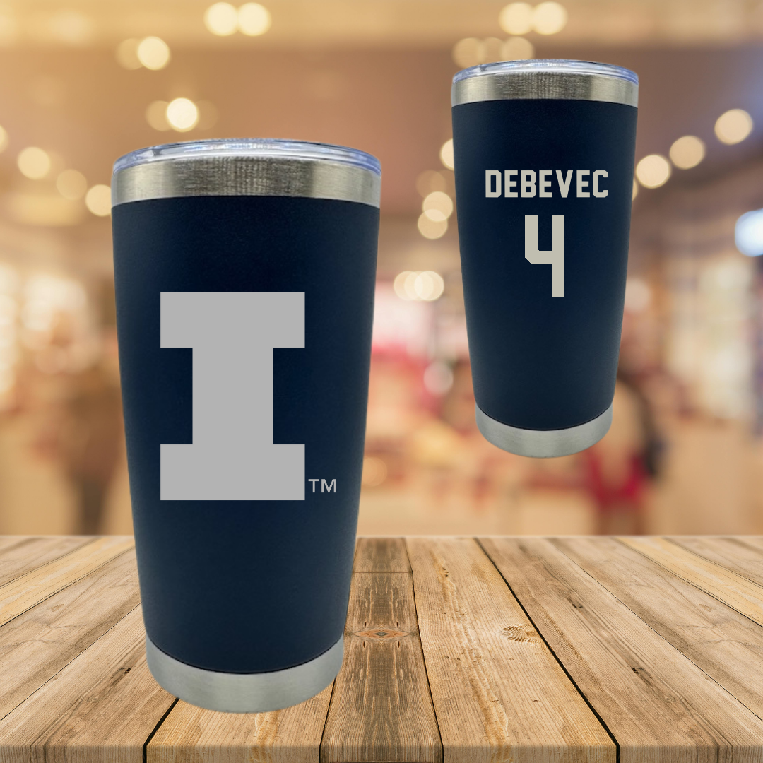 University of Illinois Softball Navy Stainless Steel Tumbler - #4 Gabby Debevec