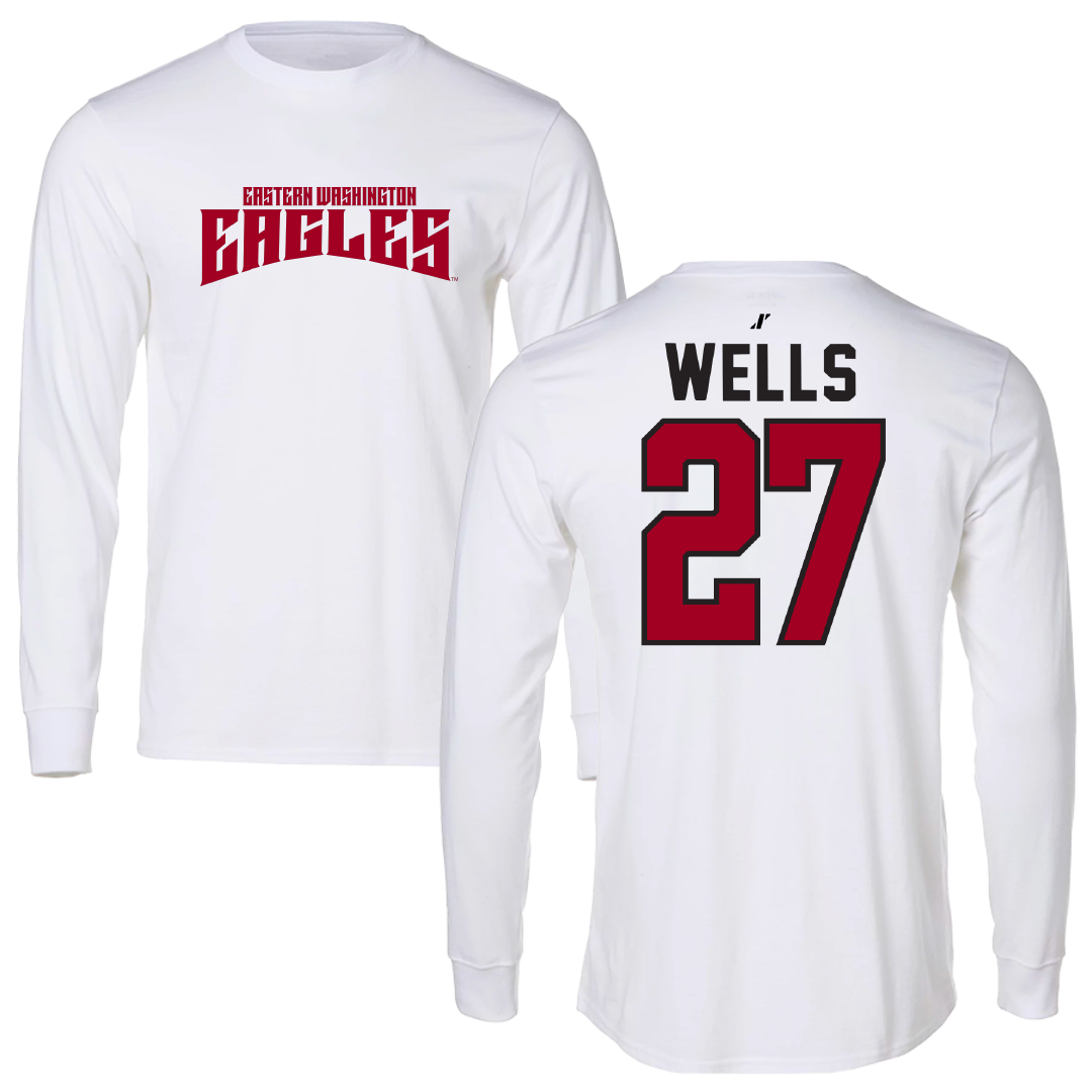 Eastern Washington University Football White Classic Performance Long Sleeve - #27 DaJean Wells