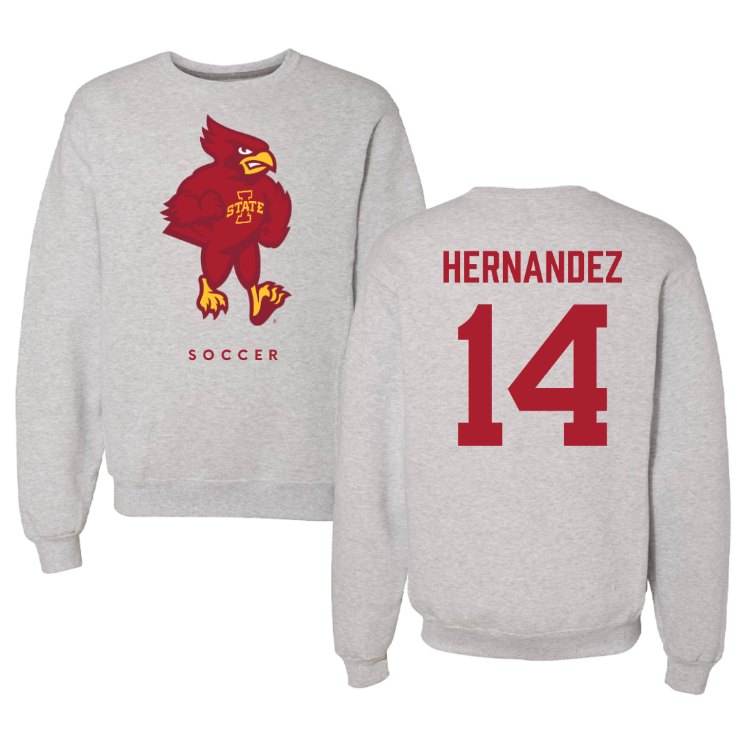 Iowa State University Soccer Gray Crewneck - #14 Lauren Hernandez