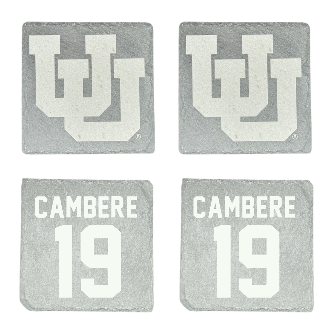 University of Utah Lacrosse Stone Coaster (4 Pack)  - #19 Sammy Cambere