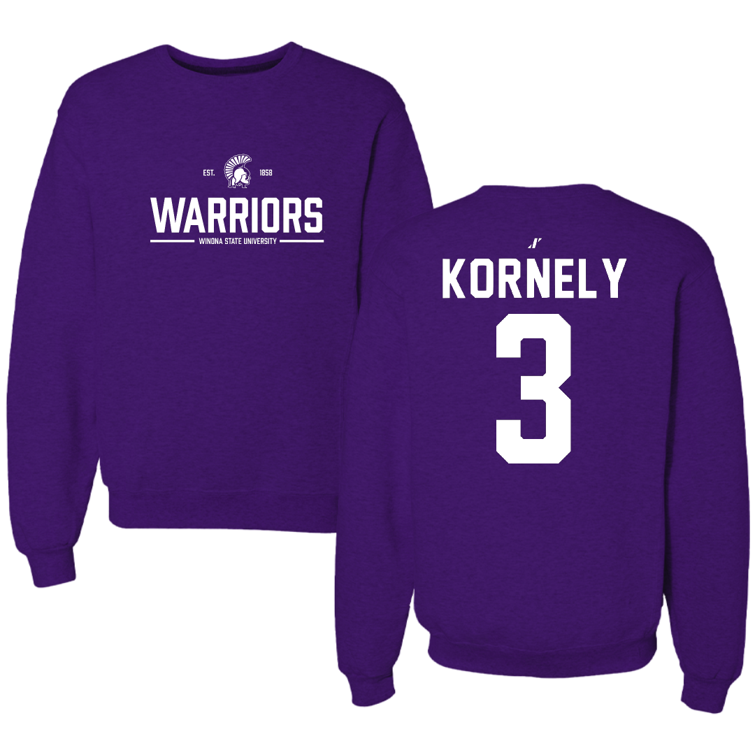 Winona State University Volleyball Purple General Crewneck - #3 Kenna Kornely