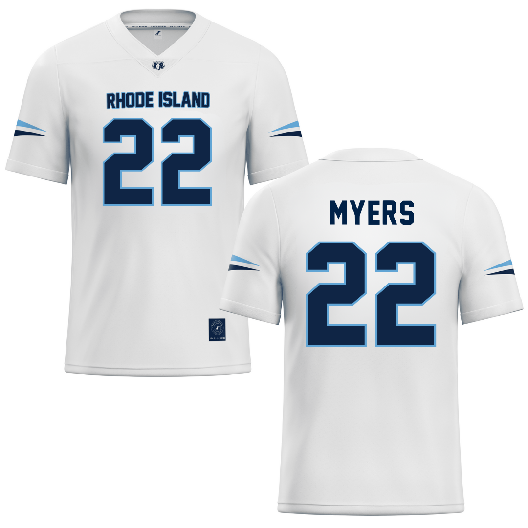 University of Rhode Island White Lacrosse Jersey - #22 Brinley Myers