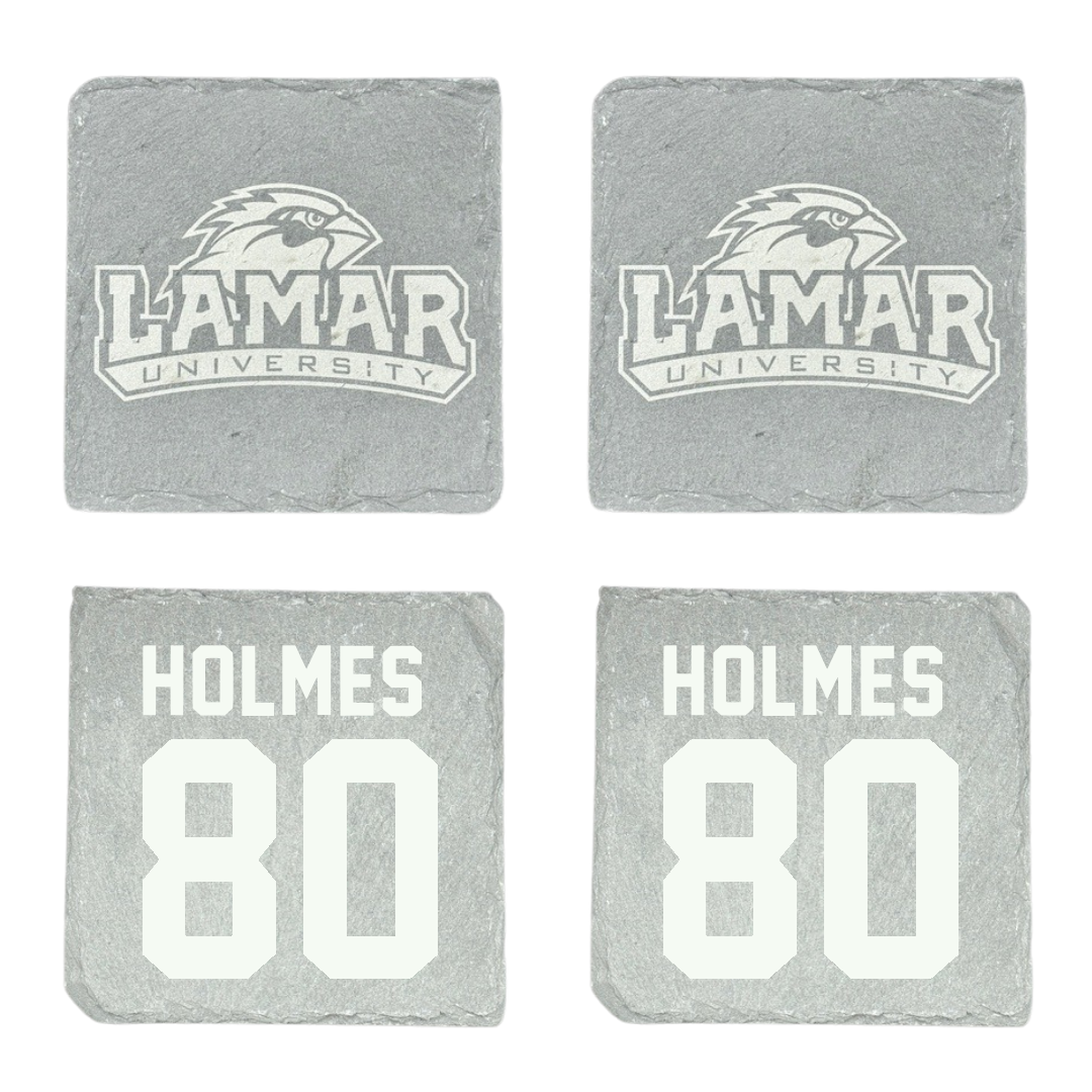 Lamar University Football Stone Coaster (4 Pack)  - #80 Carter Holmes
