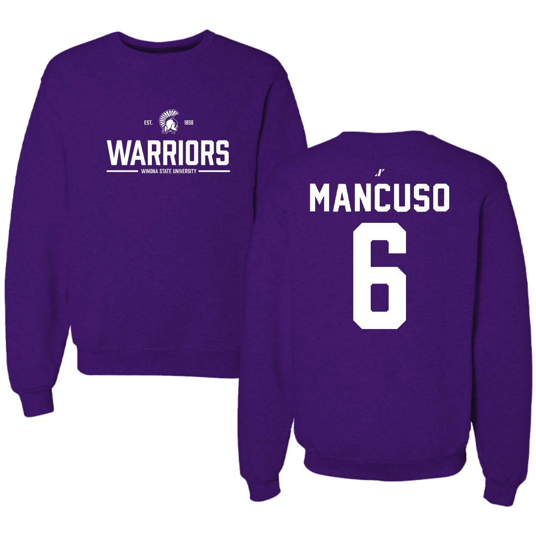 Winona State University Softball Purple General Crewneck - #6 Tiegan Mancuso