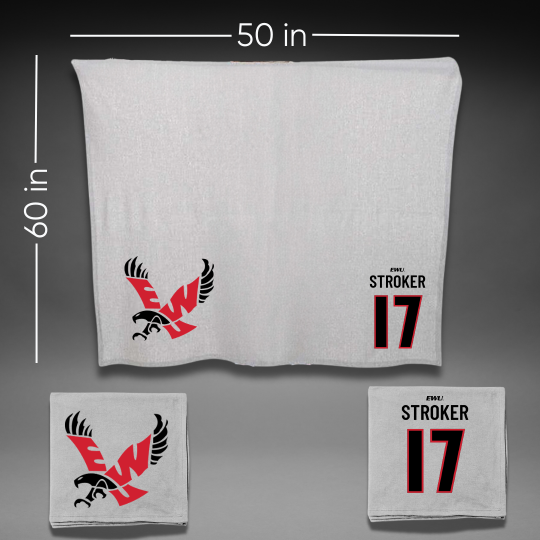 Eastern Washington University Soccer Gray Blanket - #17 Kyla Stroker