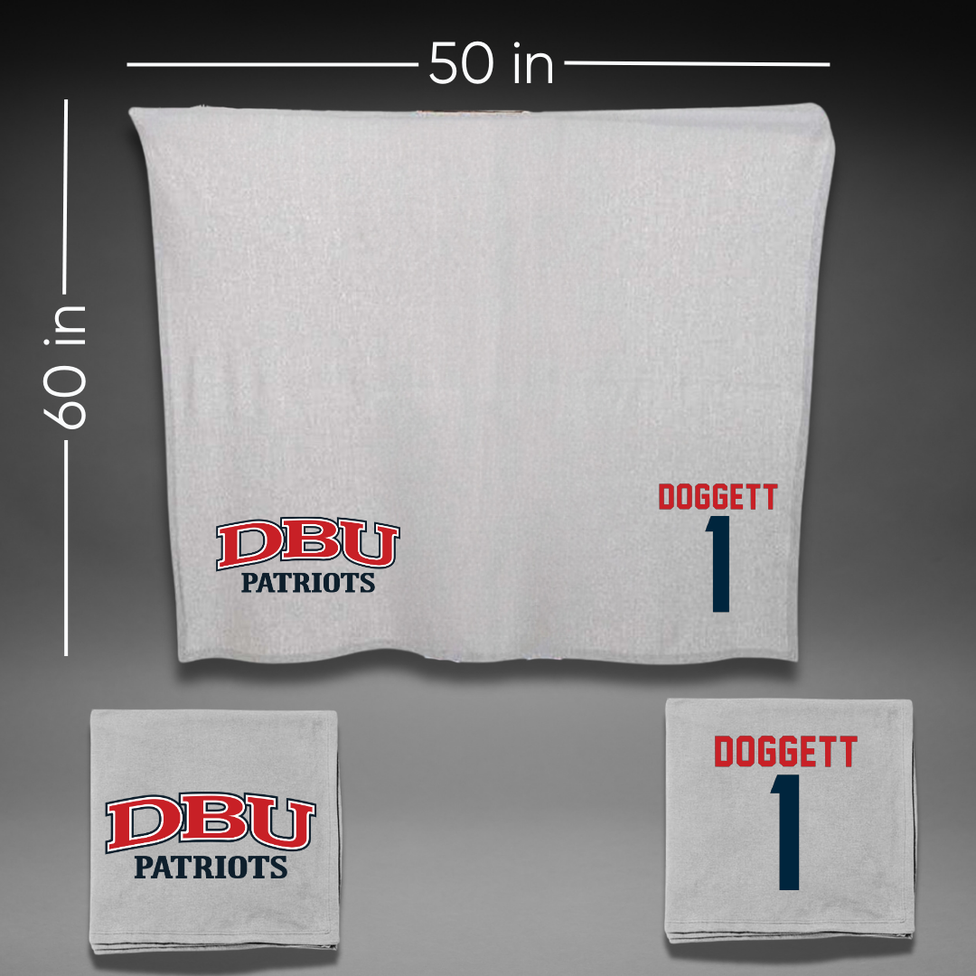 Dallas Baptist University Volleyball Gray Blanket - #1 Daylee Doggett