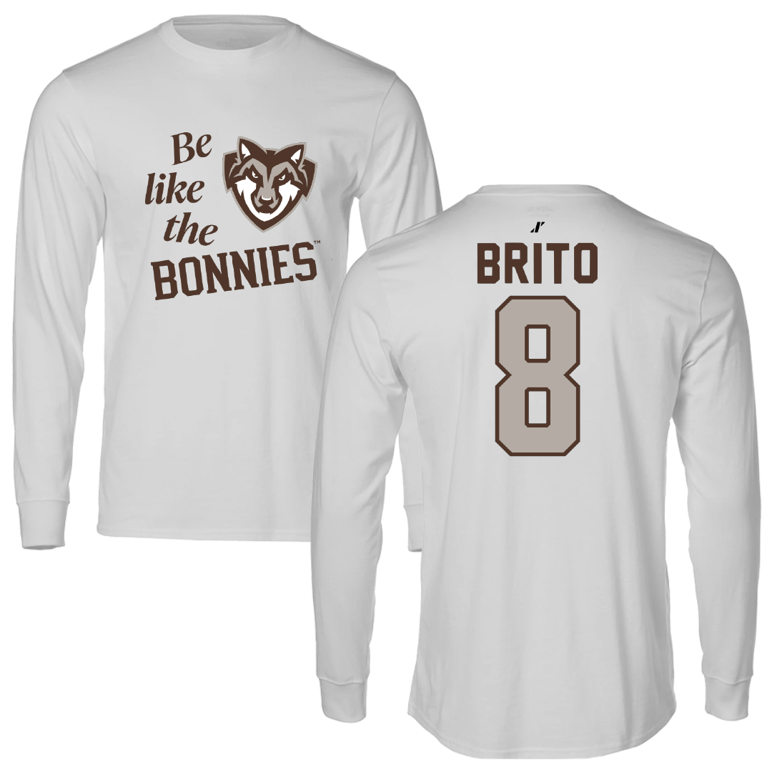St. Bonaventure University Soccer Light Gray Be Like Us Long Sleeve - #8 Kenzo Brito
