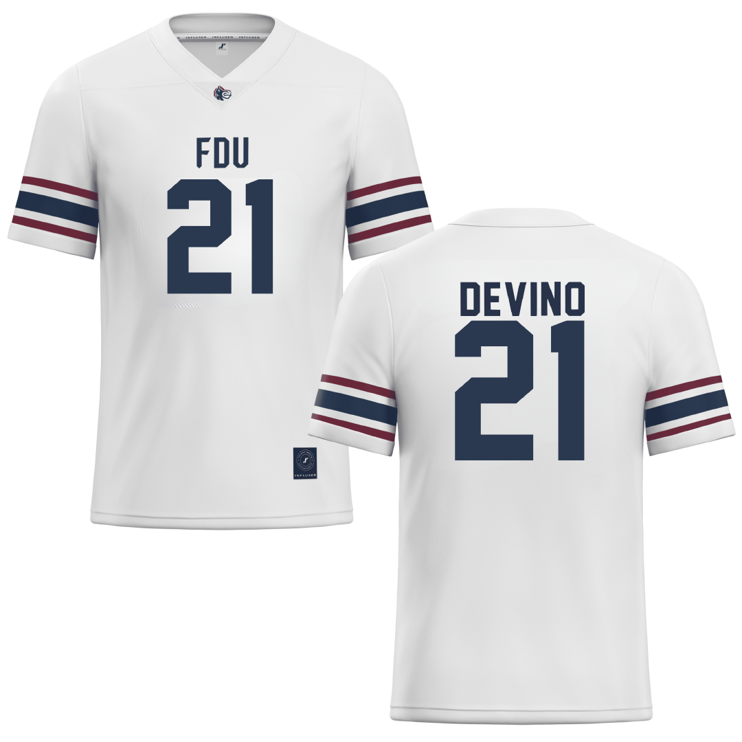 Fairleigh Dickinson University-Metropolitan Campus White Lacrosse Jersey - #21 Mia Devino