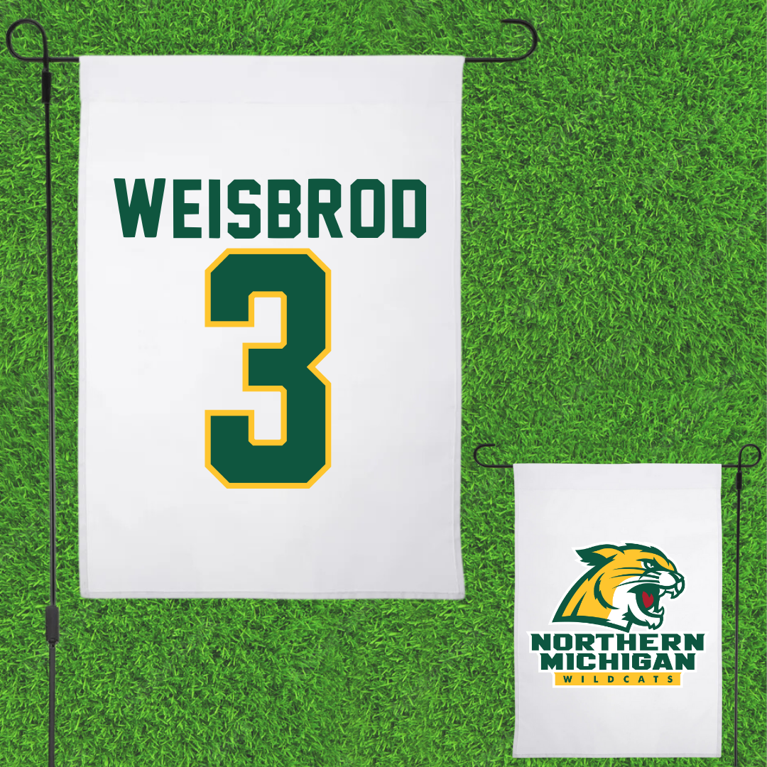 Northern Michigan University Basketball White Garden Flag - #3 Max Weisbrod