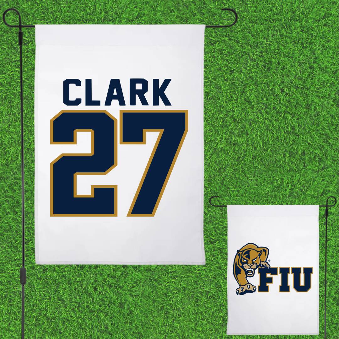 Florida International University Football White Garden Flag - #27 Mister Clark