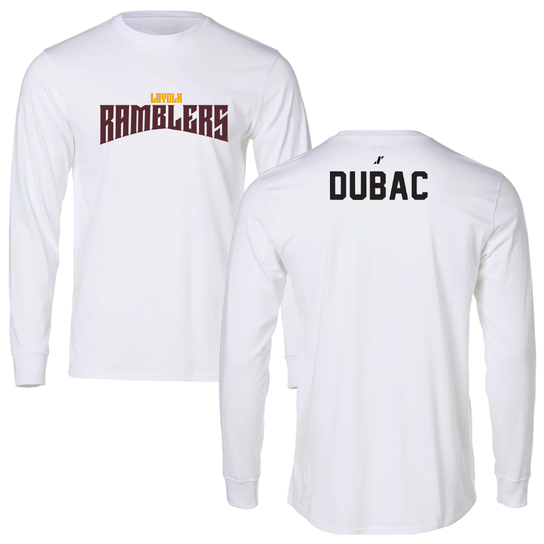 Loyola University-Chicago TF and XC White Classic Performance Long Sleeve - Mia Dubac