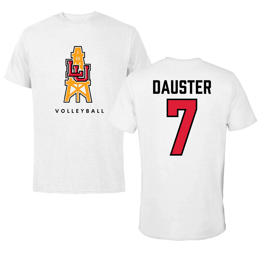 Lamar University Volleyball White Performance Tee - #7 Christina Dauster