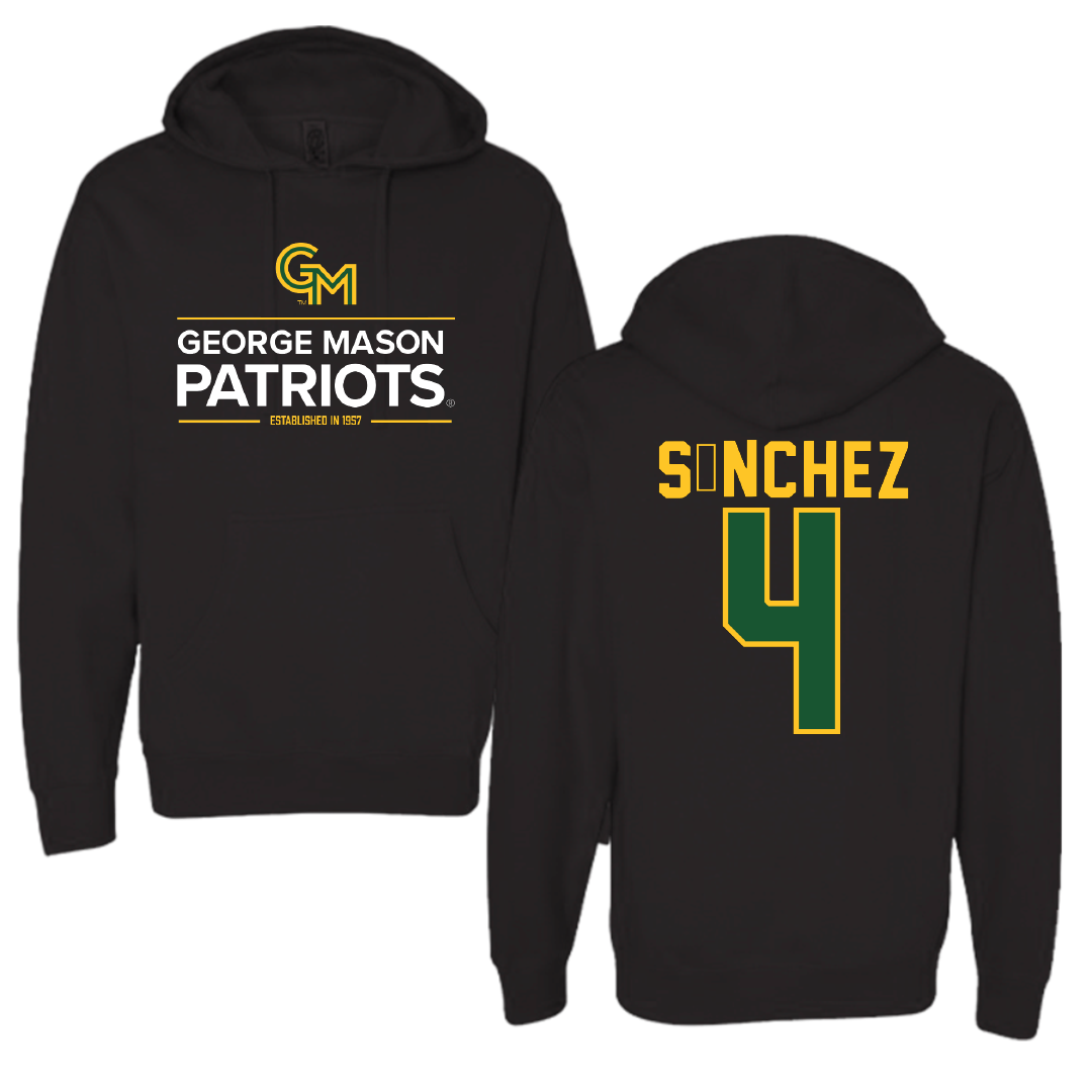 George Mason University Soccer Black General Hoodie - #4 Javi Sánchez