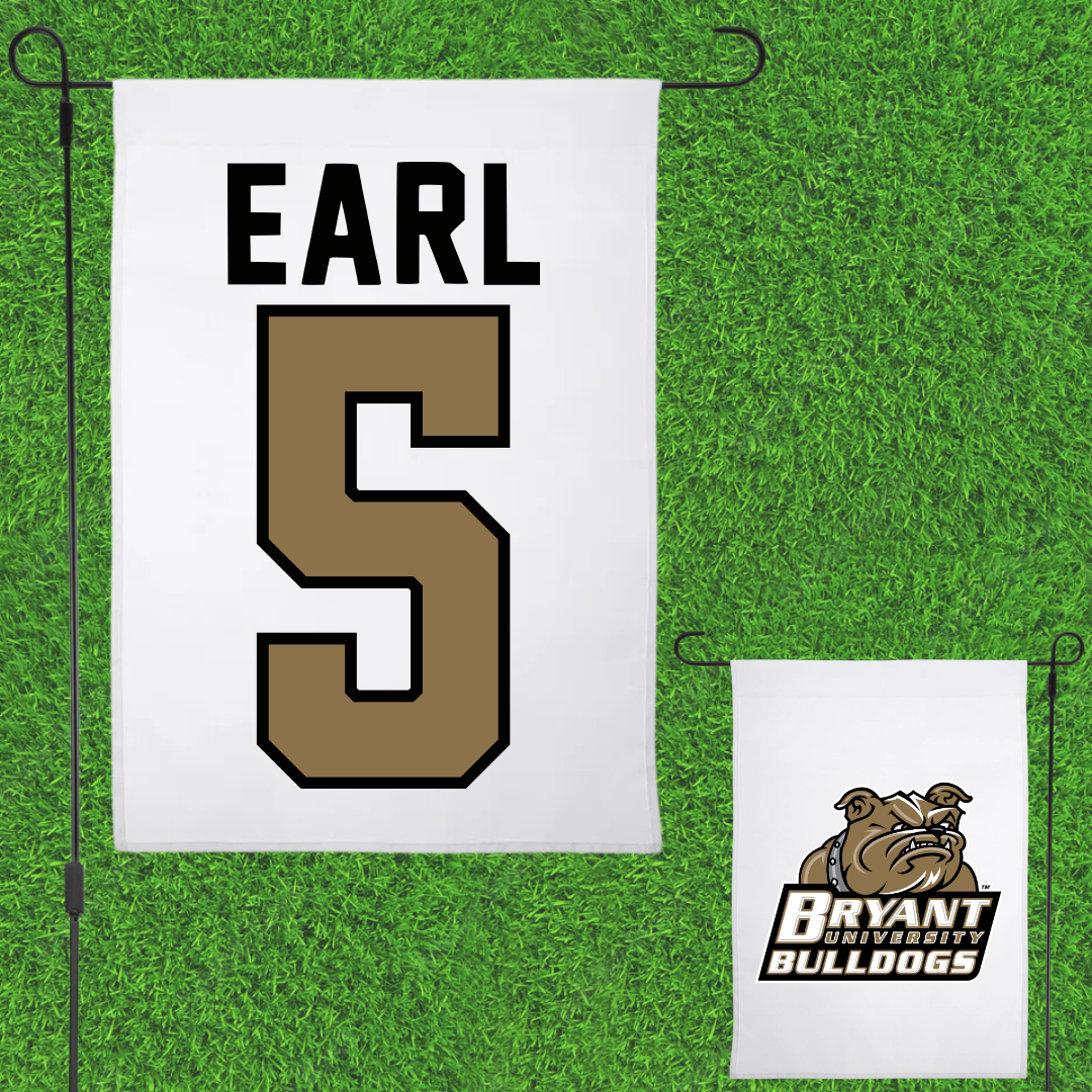Bryant University Football White Garden Flag - #5 Joshua Earl