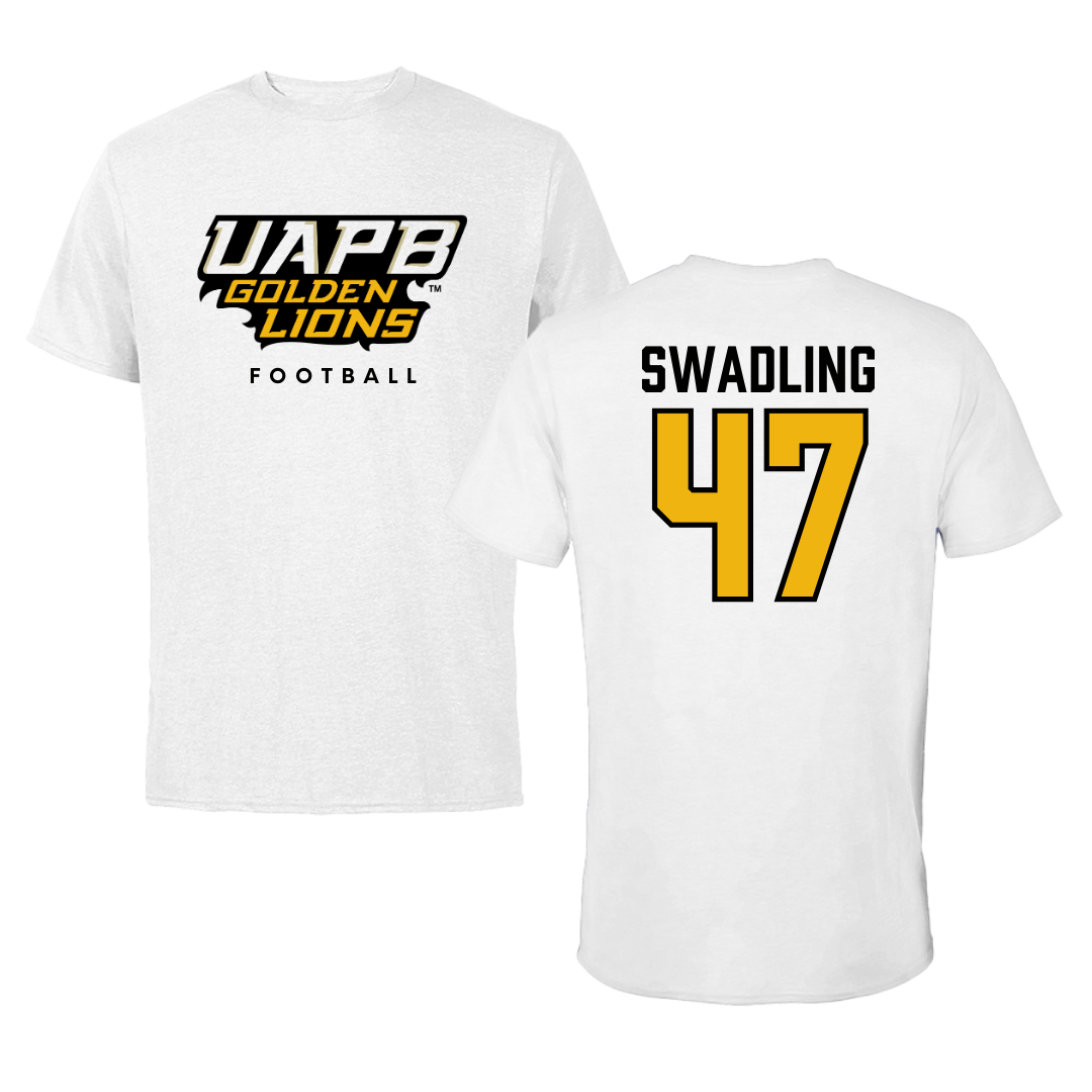 University of Arkansas-Pine Bluff Football White Performance Tee - #47 Andrew Swadling