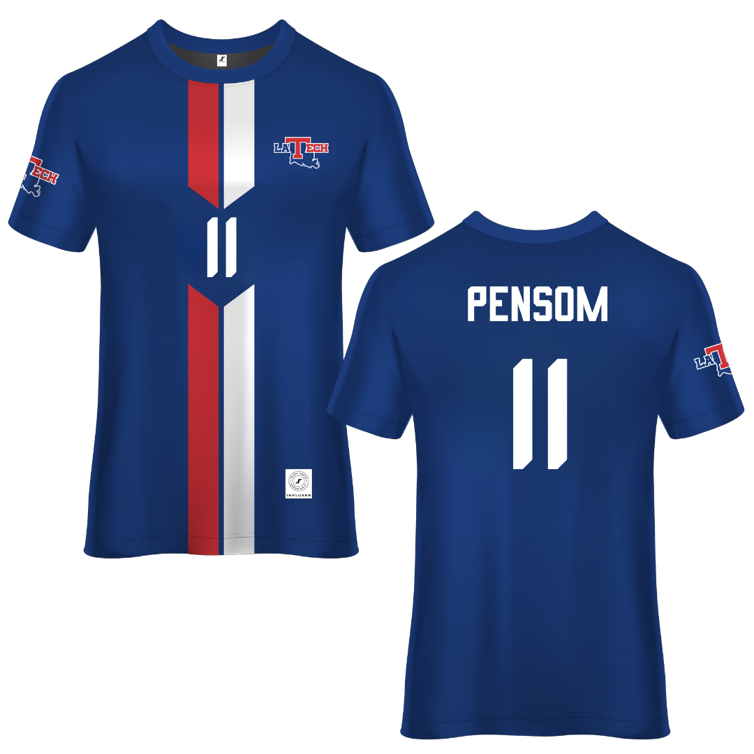 Louisiana Tech University Blue Soccer Jersey - #11 Madison Pensom