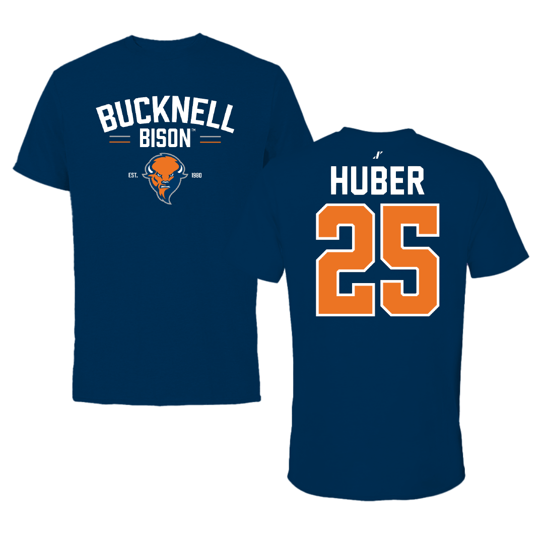 Bucknell University Lacrosse Navy General Tee - #25 Hans Huber