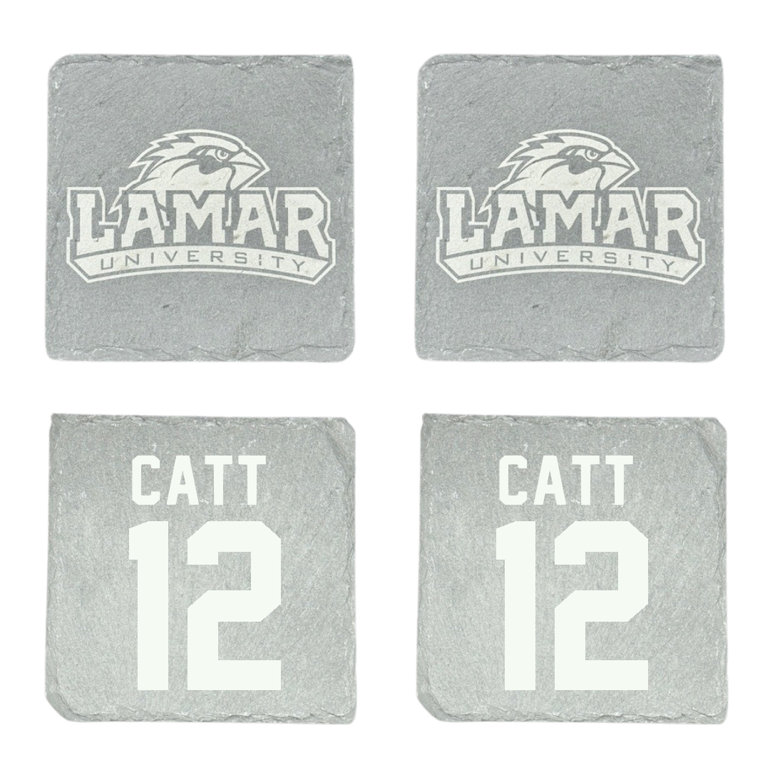 Lamar University Basketball Stone Coaster (4 Pack)  - #12 Valentin Catt