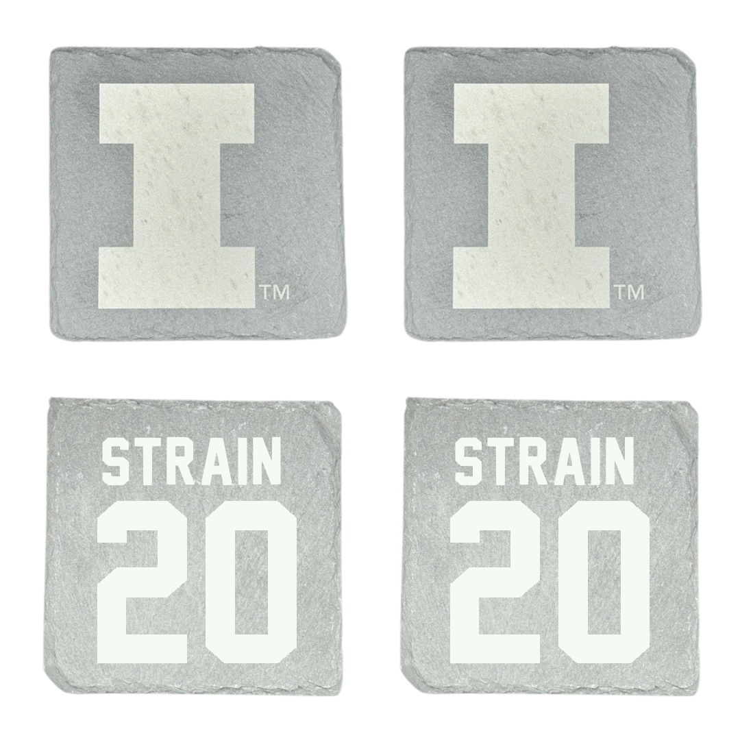 University of Illinois Football Stone Coaster (4 Pack)  - #20 Tyler Strain
