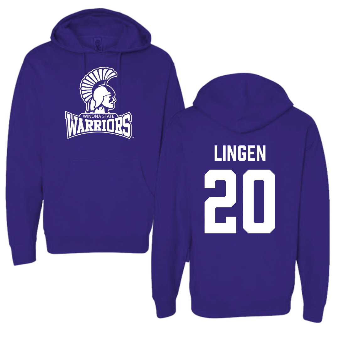 Winona State University Baseball Purple Hoodie - #20 Drew Lingen