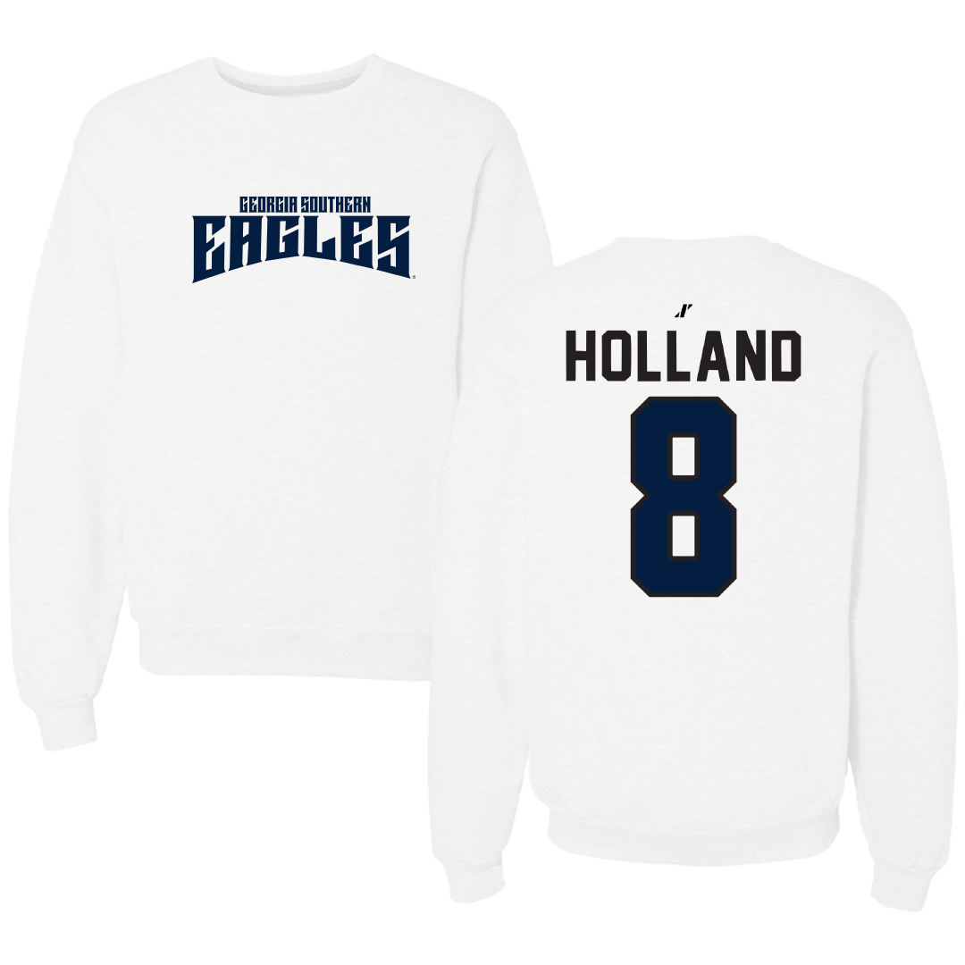 Georgia Southern University Softball White Classic Crewneck - #8 Bailey Holland