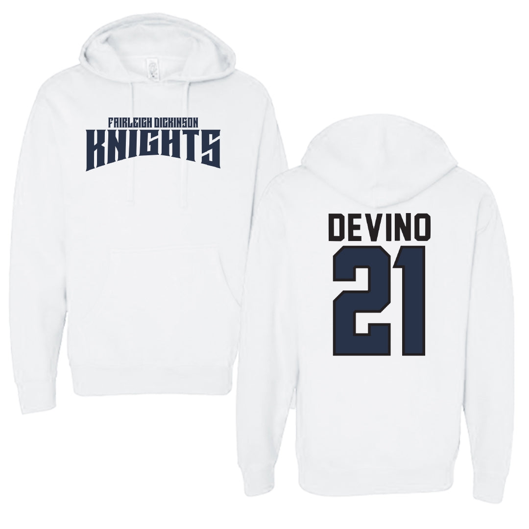 Fairleigh Dickinson University-Metropolitan Campus Lacrosse White Classic Hoodie - #21 Mia Devino