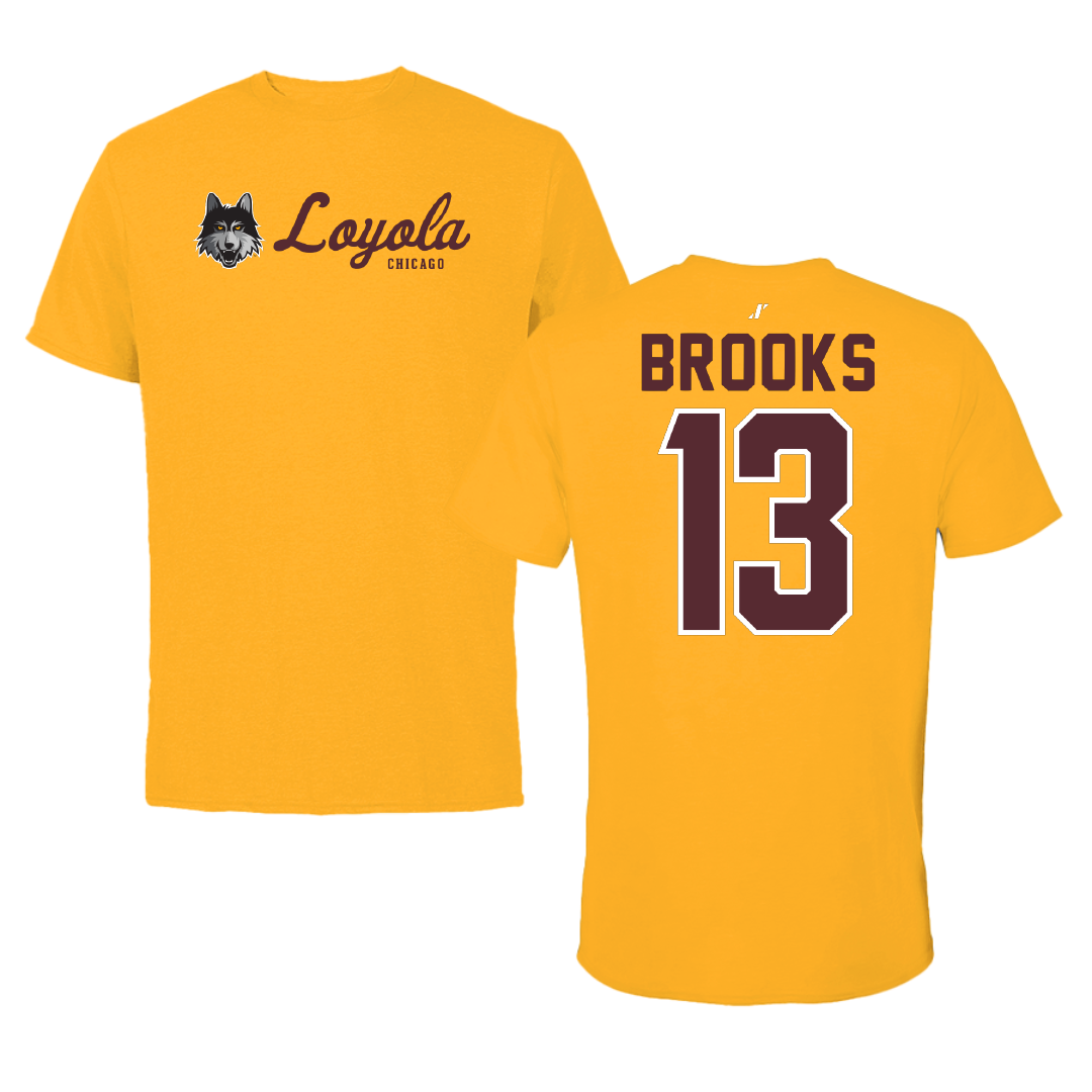 Loyola University-Chicago Volleyball Gold General Tee - #13 Colton Brooks