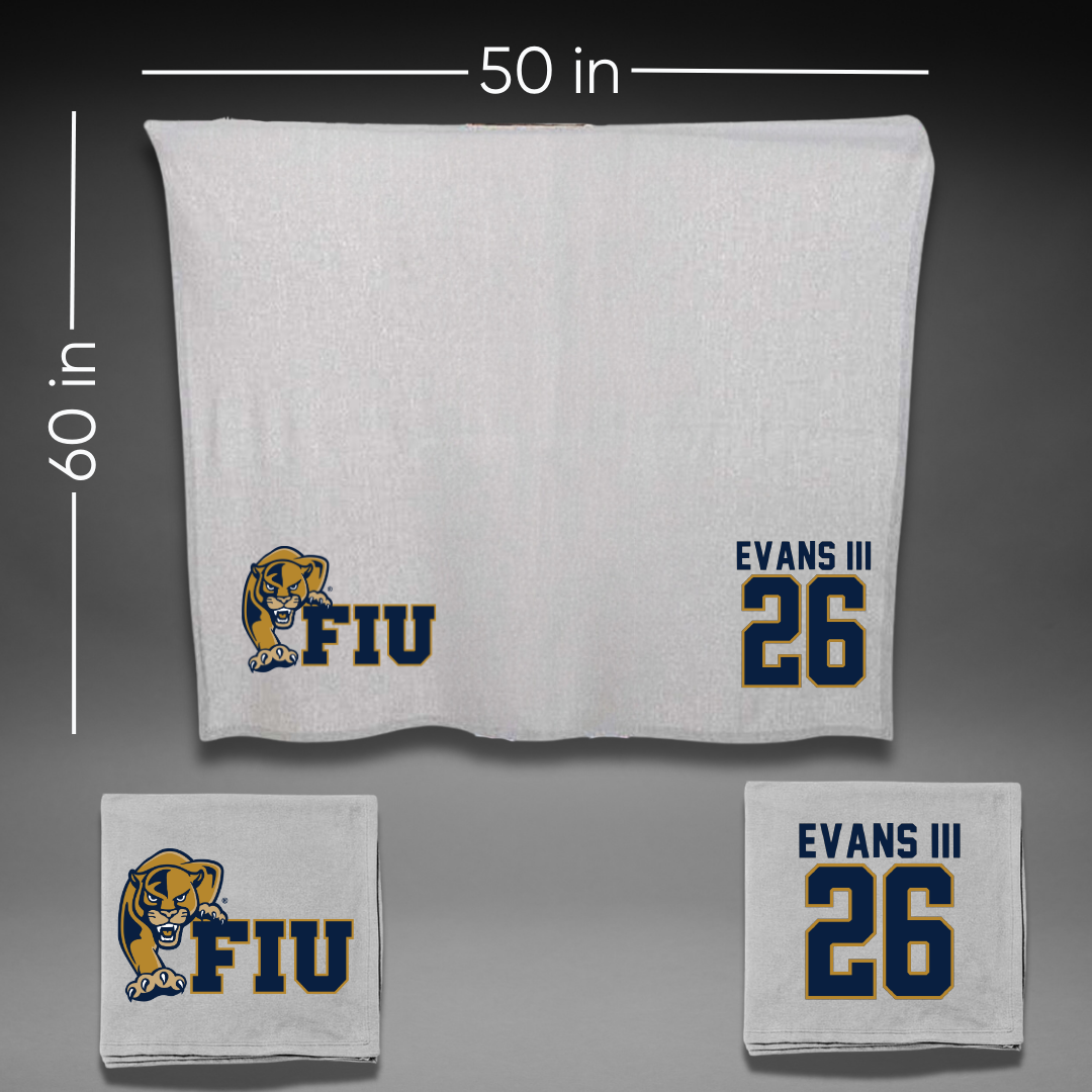 Florida International University Football Gray Blanket - #26 Victor Evans III