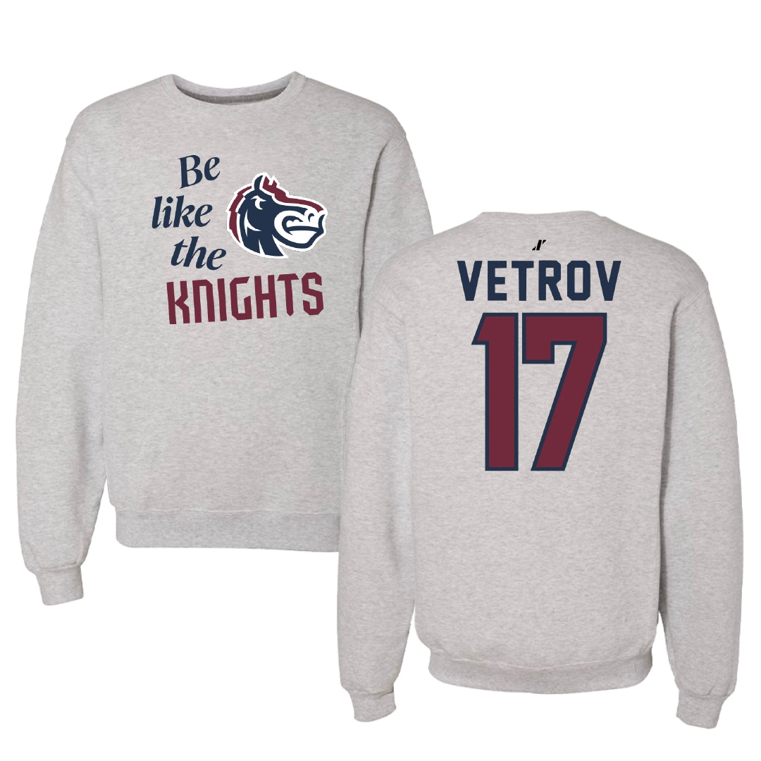 Fairleigh Dickinson University-Metropolitan Campus Volleyball Light Gray Be Like Us Crewneck - #17 Artem Vetrov