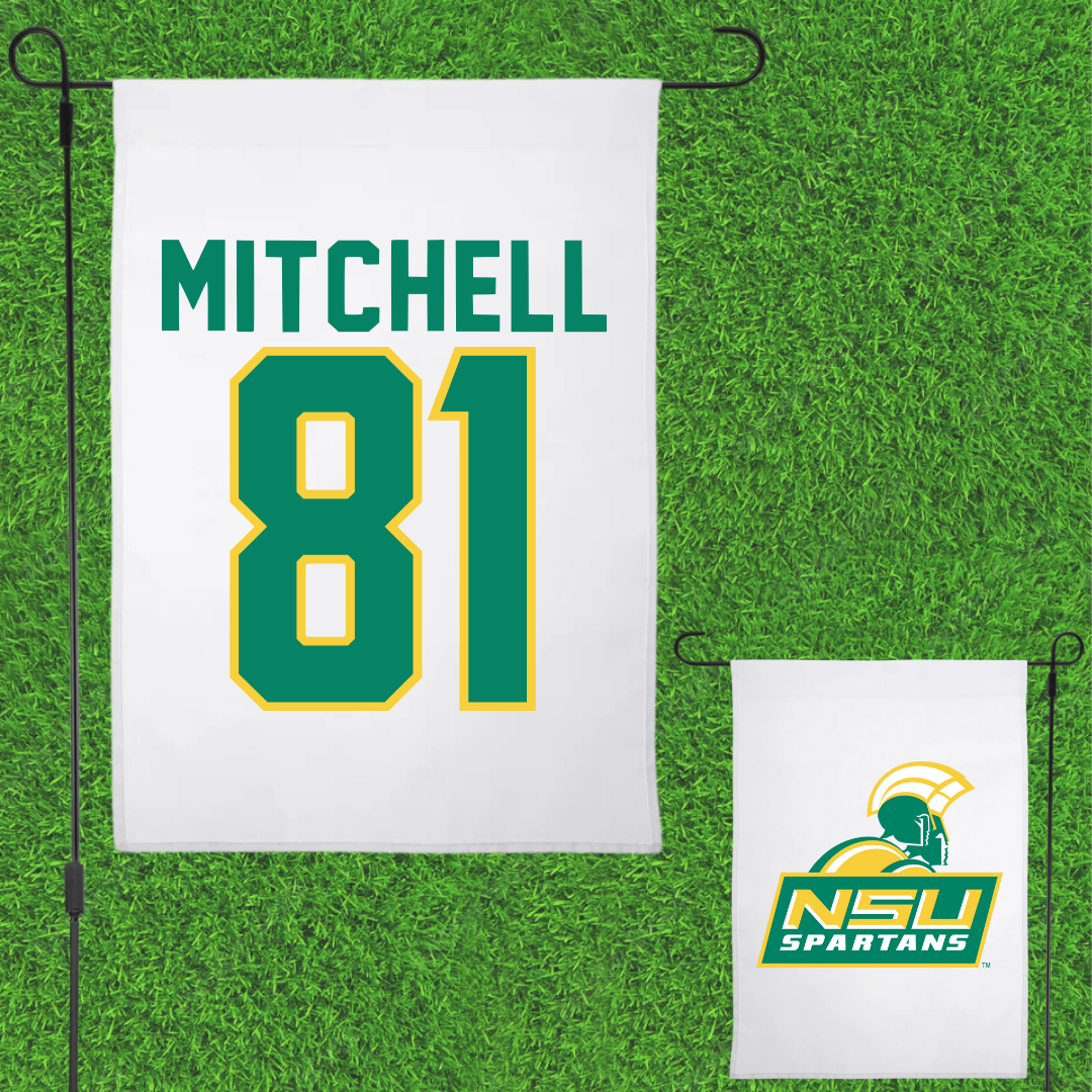Norfolk State University Football White Garden Flag - #81 Elyjah Mitchell