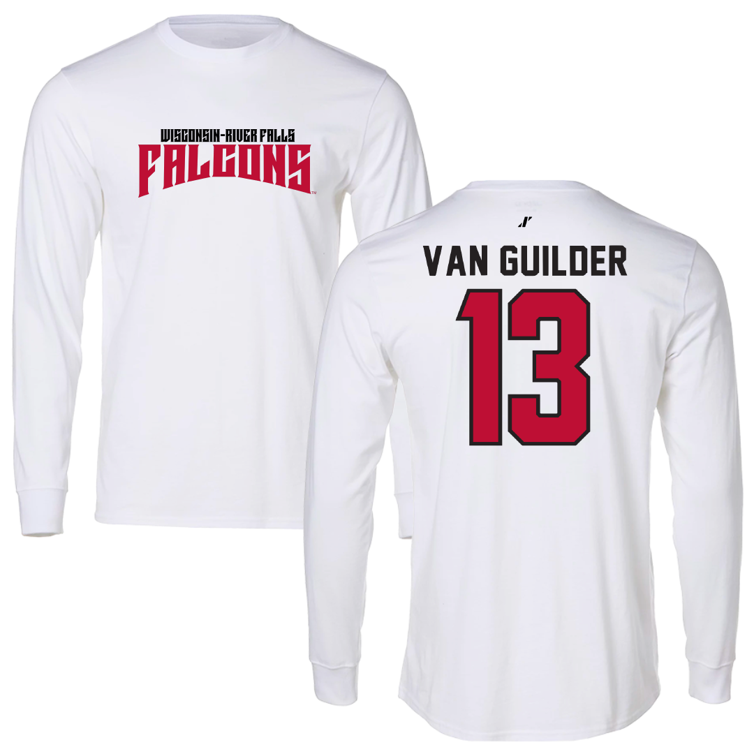 University of Wisconsin-River Falls Soccer White Classic Performance Long Sleeve - #13 Greta Van Guilder