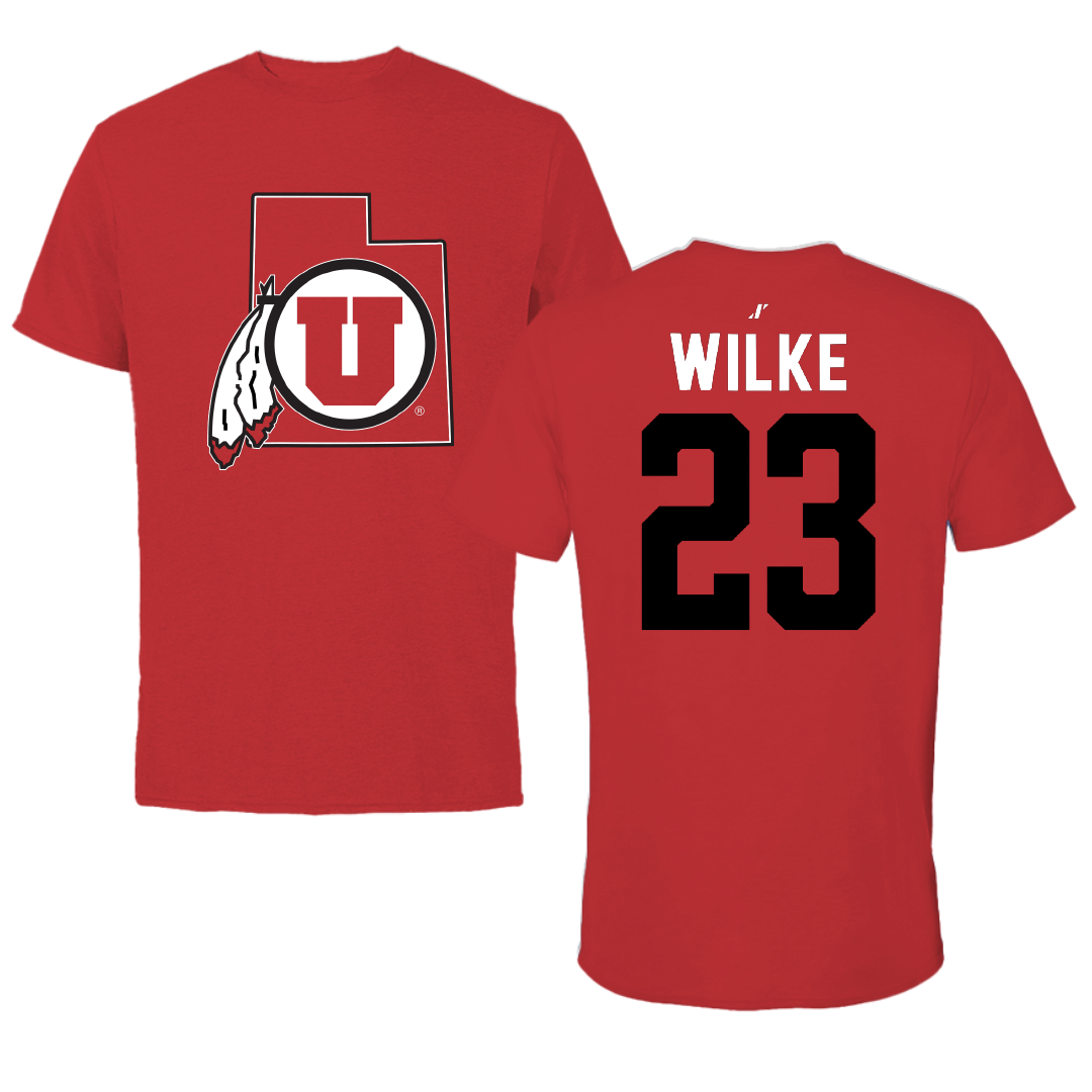 University of Utah Basketball Red State Tee - #23 Maty Wilke