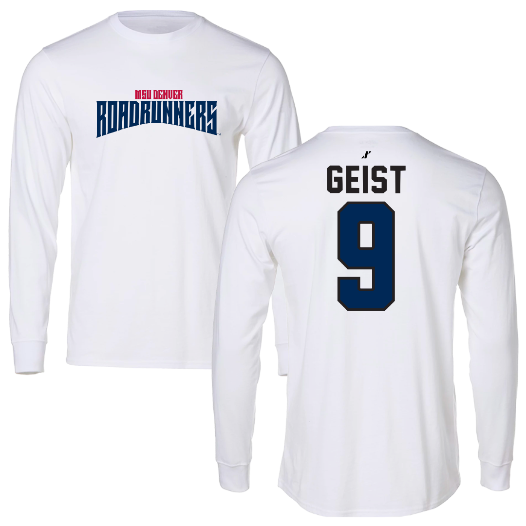 Metropolitan State University of Denver Softball White Classic Performance Long Sleeve - #9 Jaiden Geist