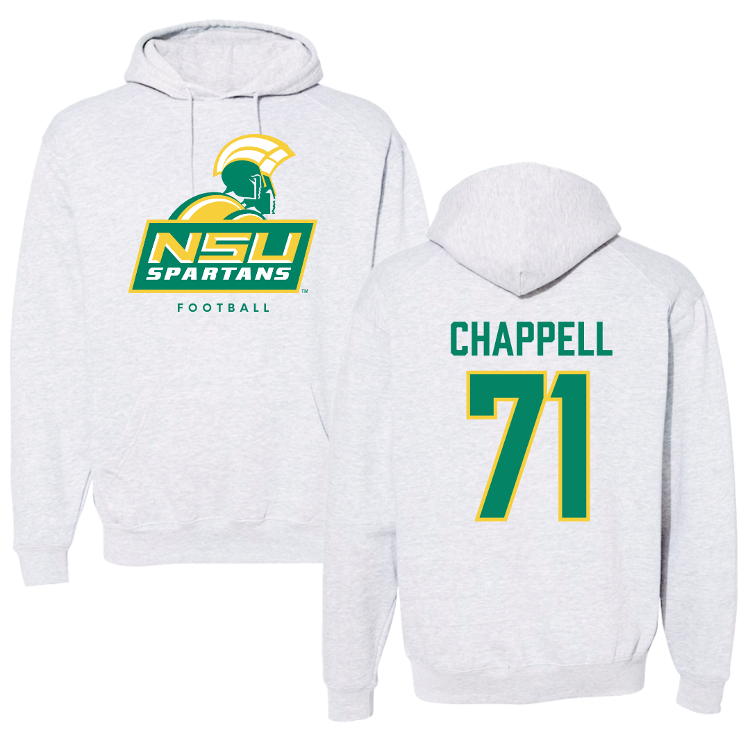 Norfolk State University Football Gray Hoodie - #71 Jayden Chappell