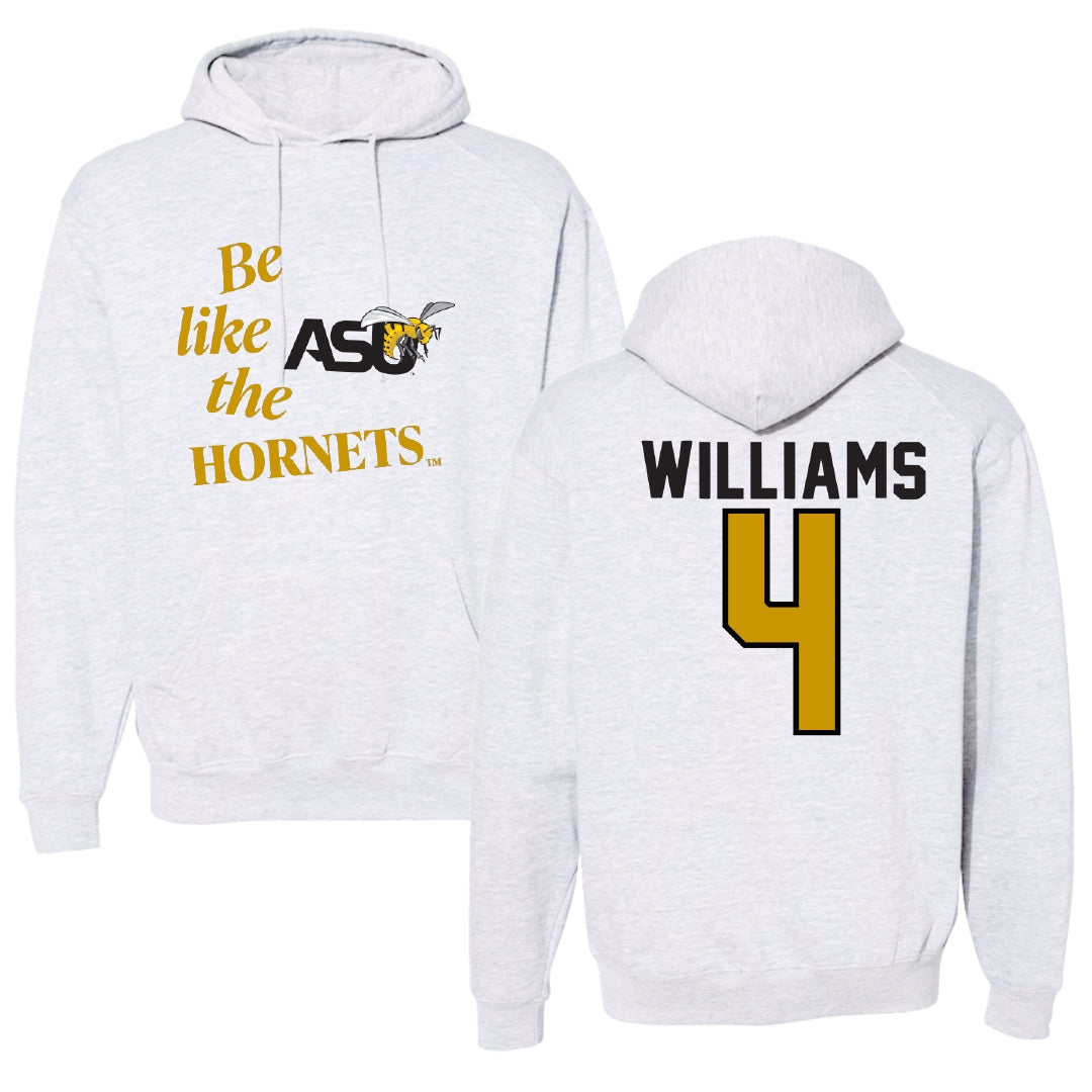 Alabama State University Soccer Light Gray Be Like Us Hoodie - #4 Tatyana Williams