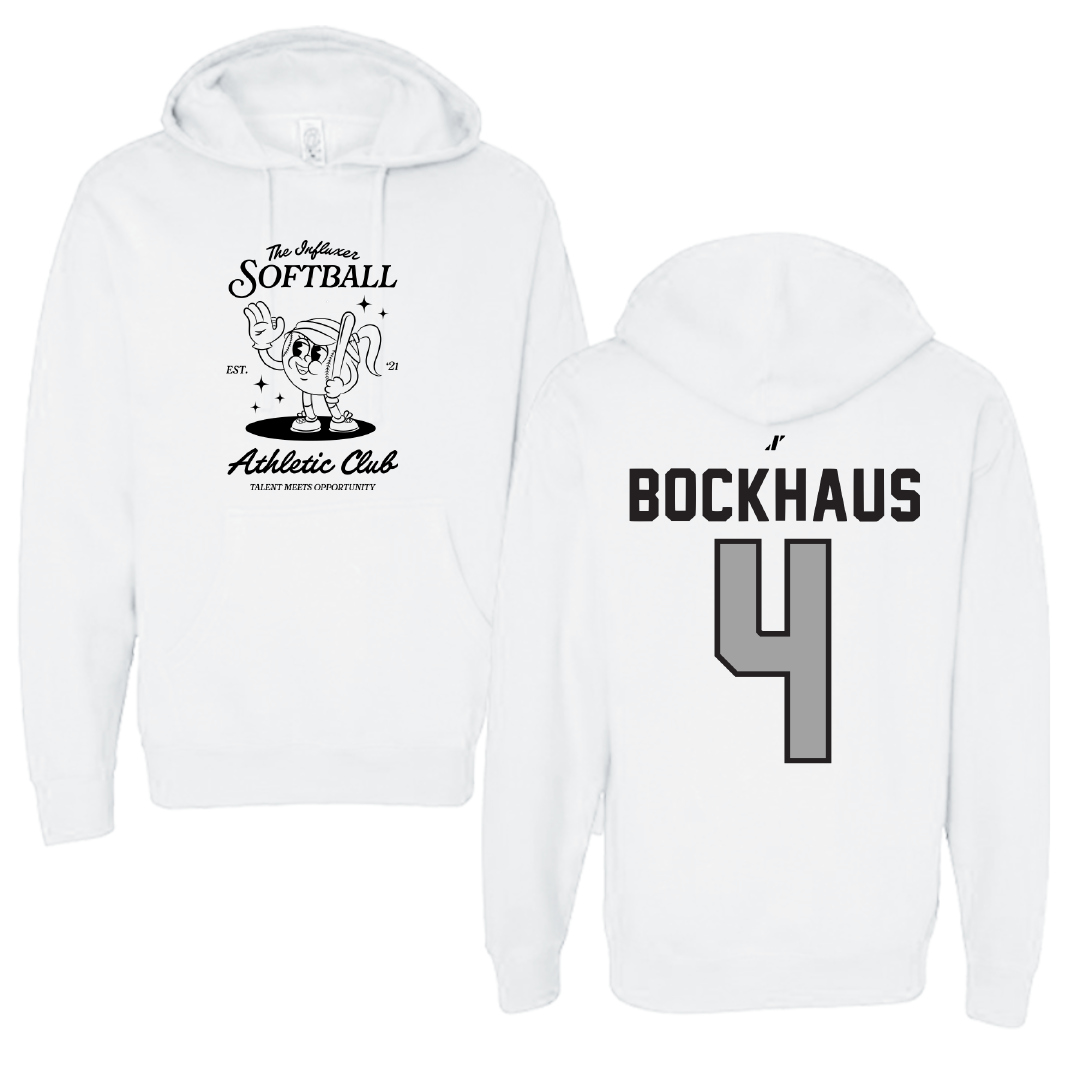 Softball White Influxer Athletic Club Hoodie - #4 Brooklynn Bockhaus