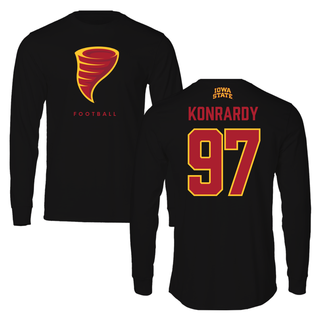 Iowa State University Football Black Long Sleeve - #97 Kyle Konrardy