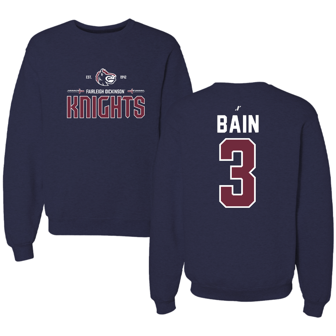 Fairleigh Dickinson University-Metropolitan Campus Volleyball Navy General Crewneck - #3 Avery Bain