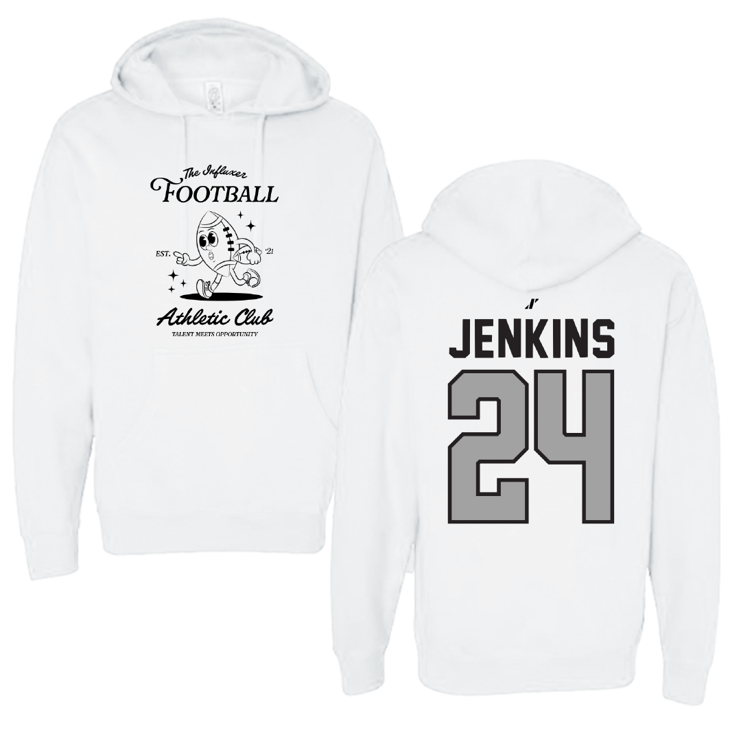Football White Influxer Athletic Club Hoodie - #24 Mekhi Jenkins
