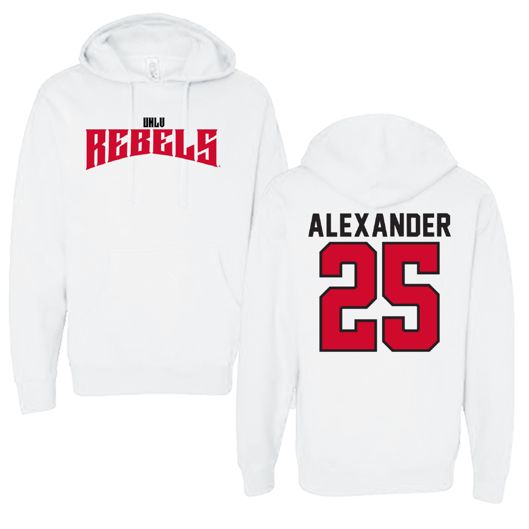 University of Nevada-Las Vegas Basketball White Classic Hoodie - #25 Aaliyah Alexander