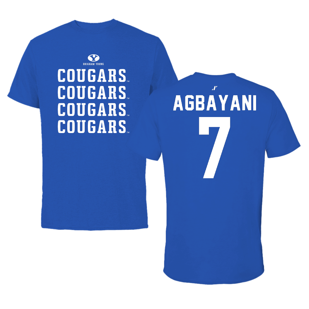 Brigham Young University Softball Blue General Performance Tee - #7 Aleia Agbayani