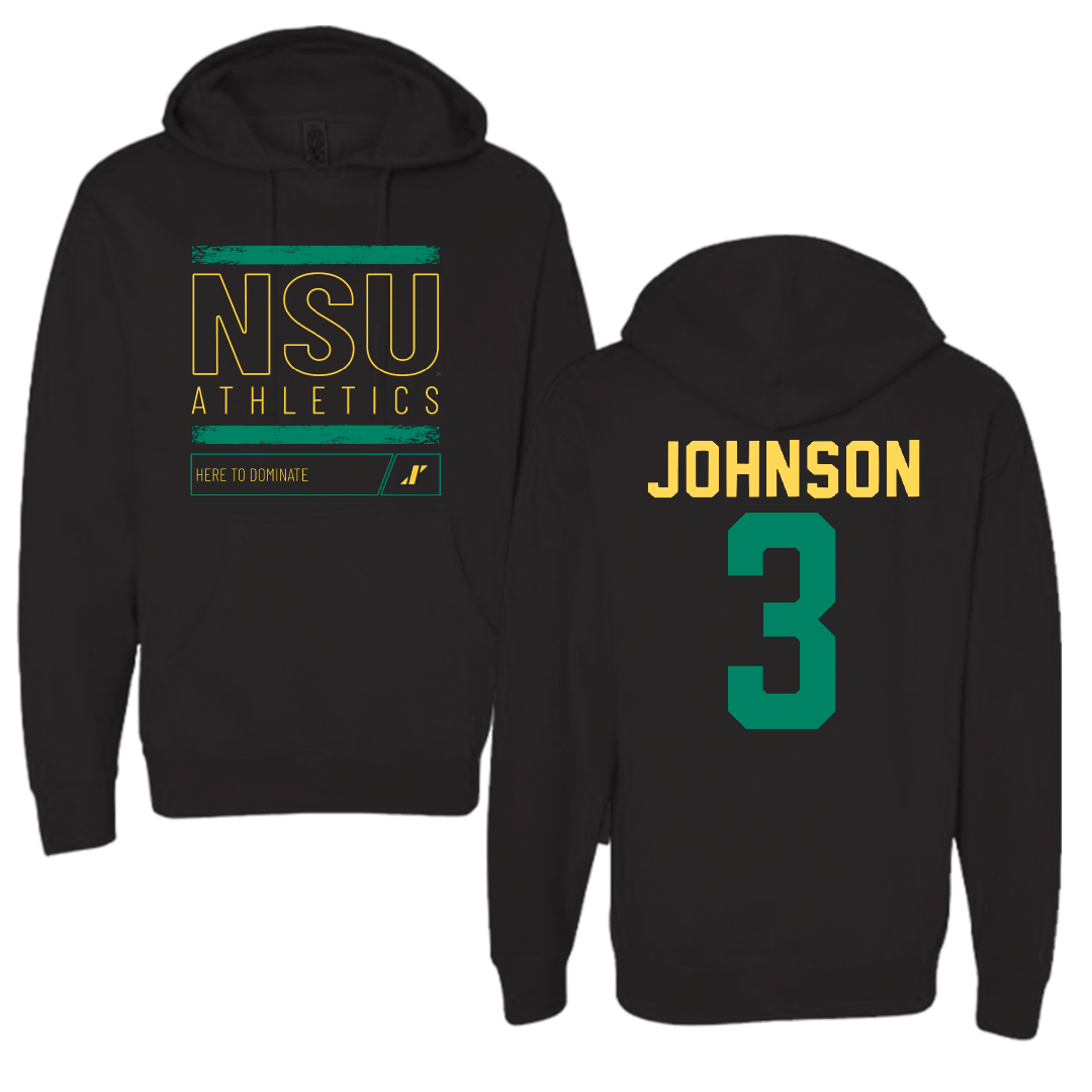 Norfolk State University Basketball Black Dominate Hoodie - #3 Diamond Johnson