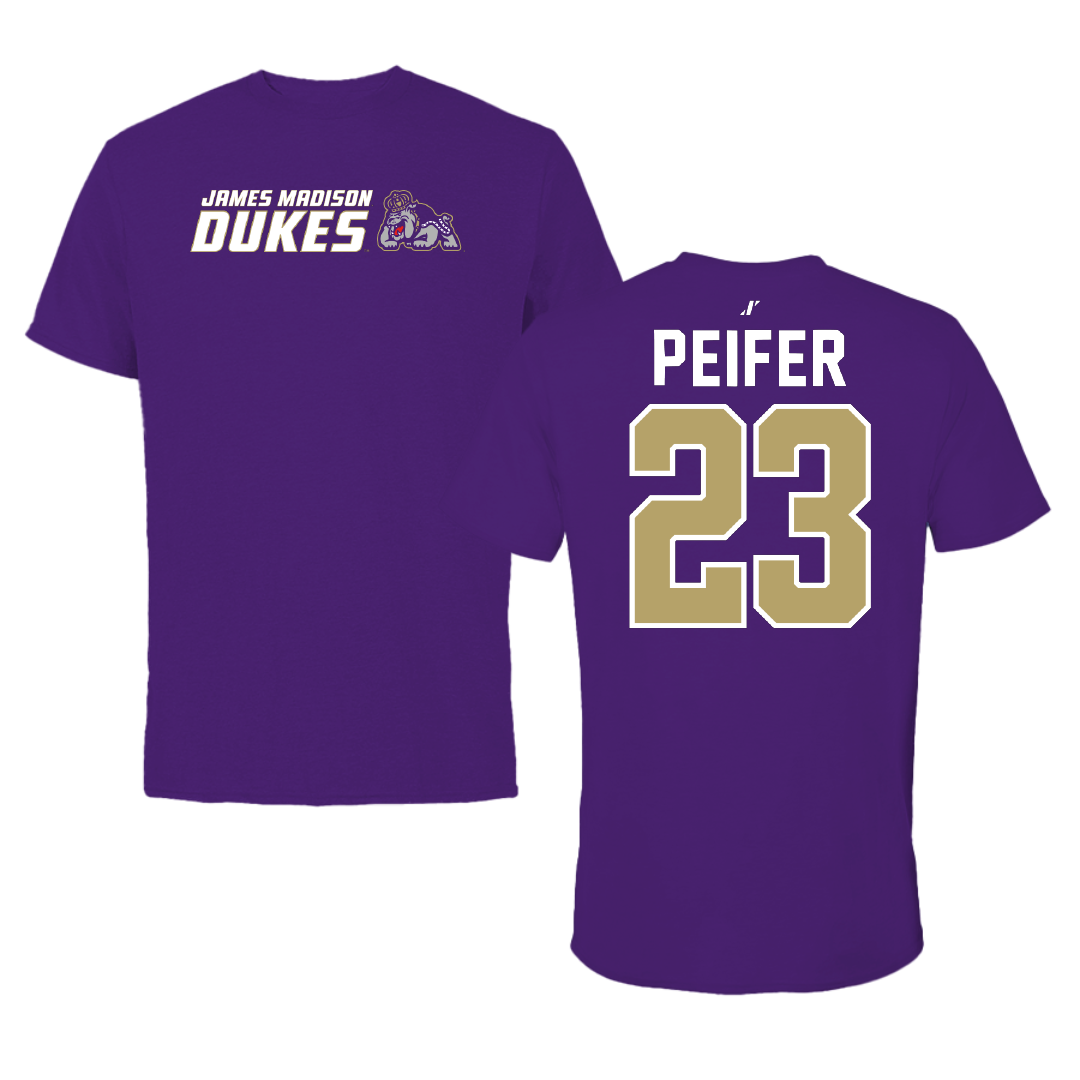 James Madison University Baseball Purple General Tee - #23 Wyatt Peifer
