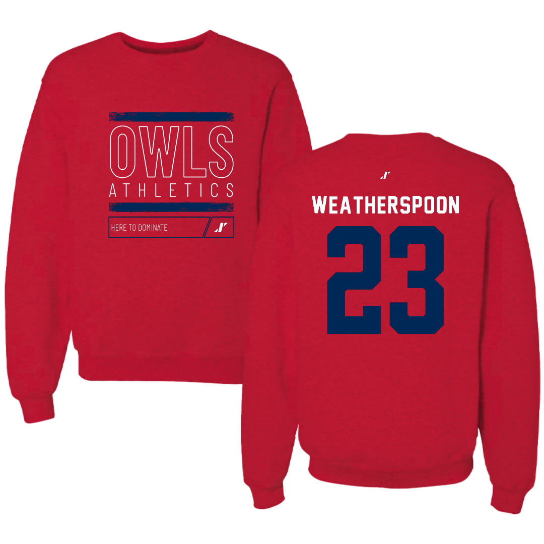 Florida Atlantic University Basketball Red Dominate Crewneck - #23 Brandon Weatherspoon