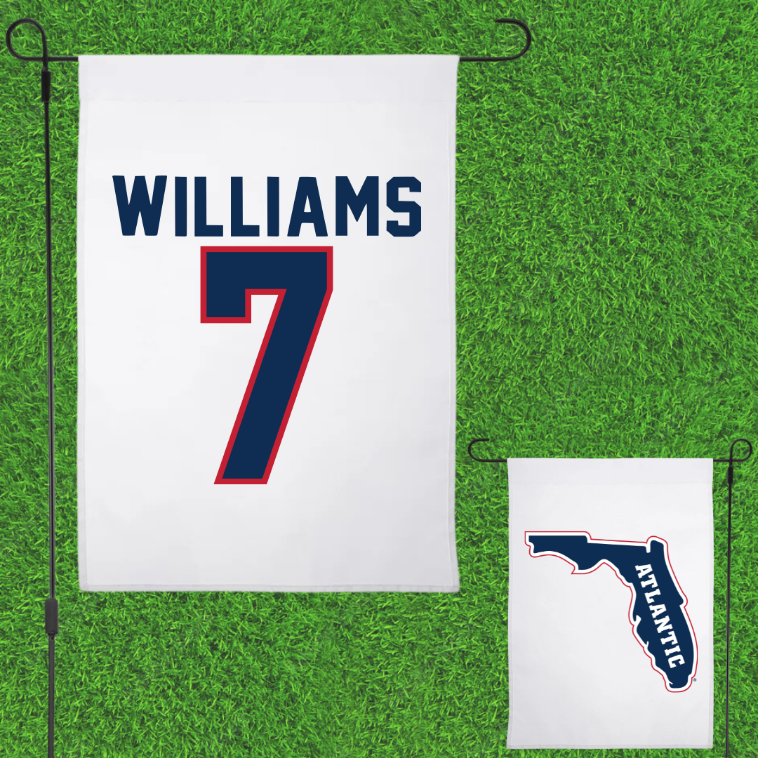 Florida Atlantic University Baseball White Garden Flag - #7 CJ Williams